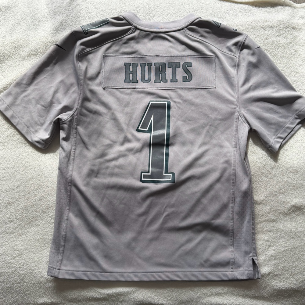 NFL Jalen Hurts Philadelphia Eagles Super Bowl LVII Nike Atmosphere Grey Jersey - Picture 3 of 6